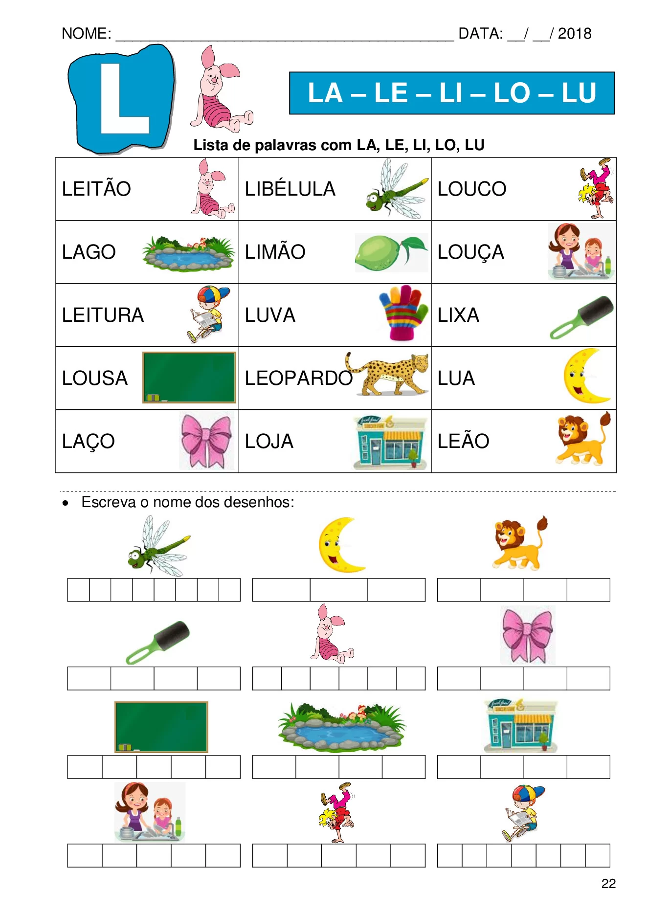 Atividades de alfabetização com sílabas simples para imprimir — p22 | Ensino Já atividades para educação infantil (ensinoja.com)