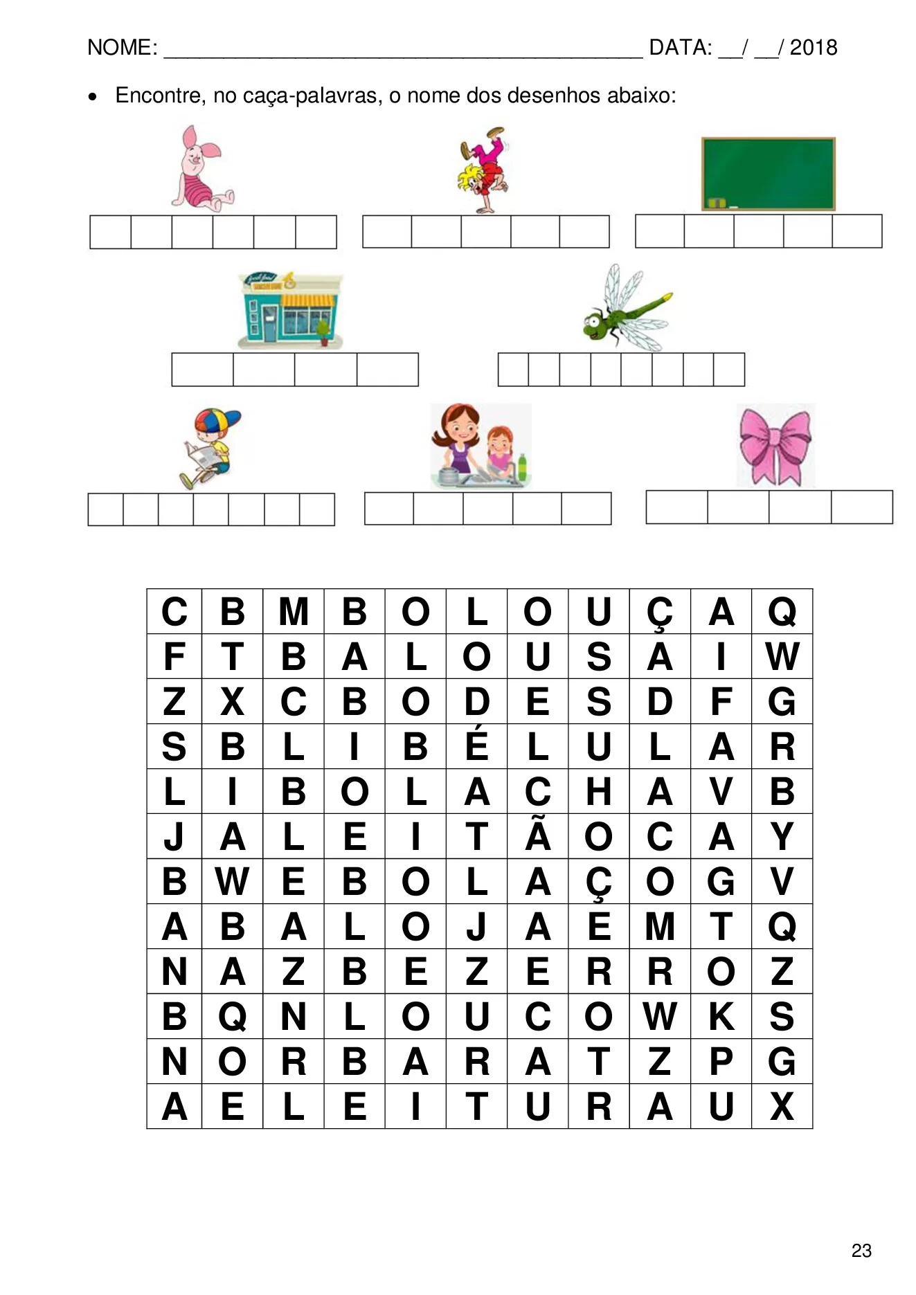 Atividades de alfabetização com sílabas simples para imprimir — p23 | Ensino Já atividades para educação infantil (ensinoja.com)