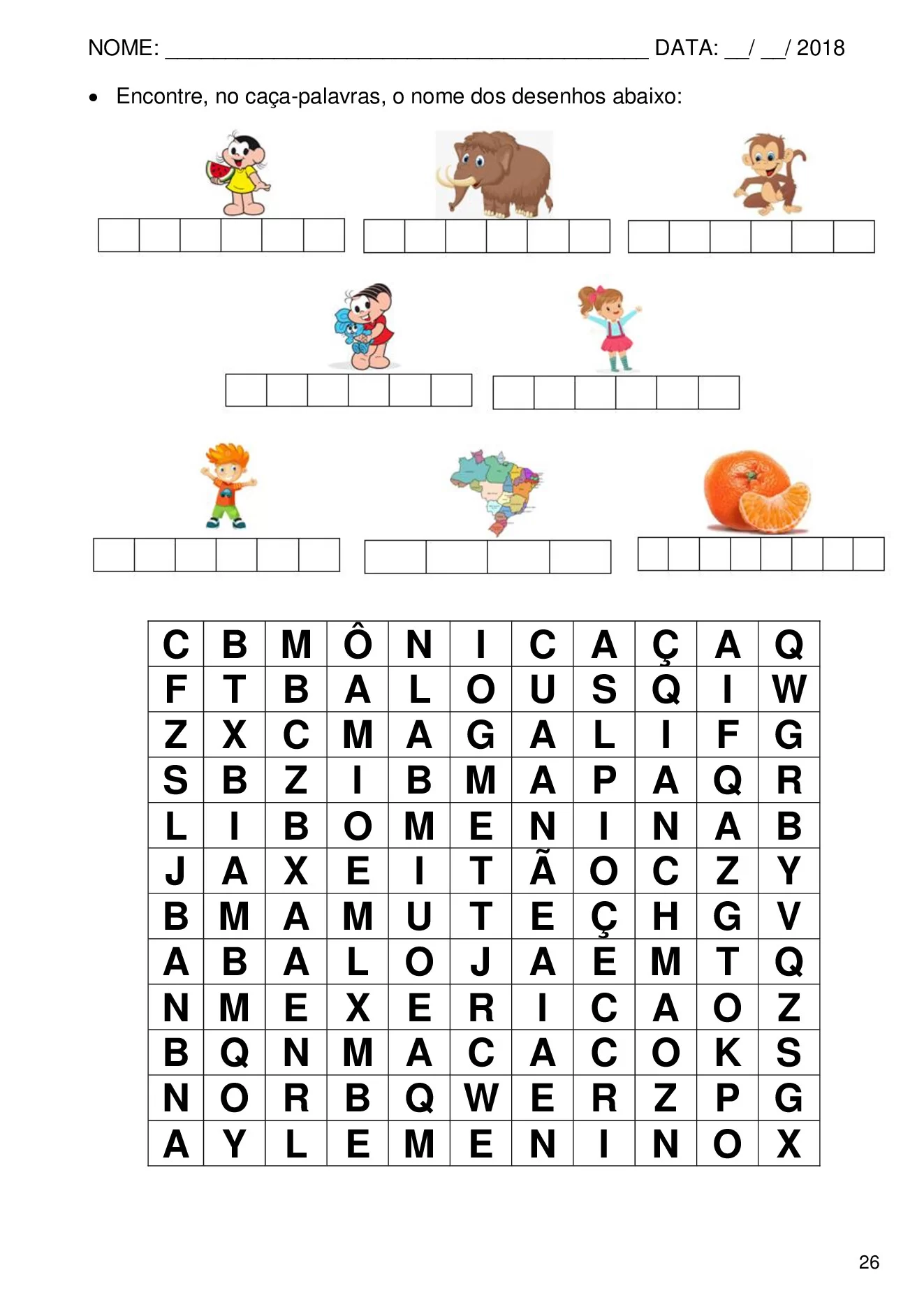 Atividades de alfabetização com sílabas simples para imprimir — p26 | Ensino Já atividades para educação infantil (ensinoja.com)