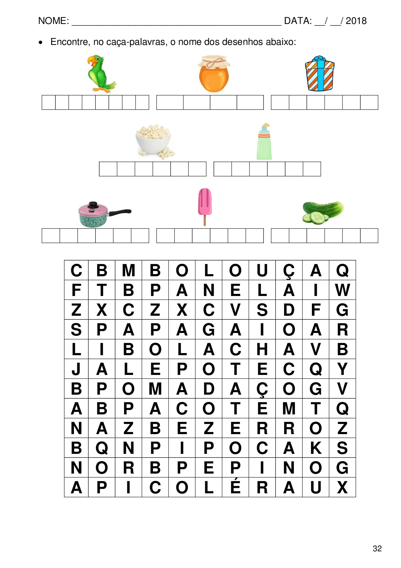 Atividades de alfabetização com sílabas simples para imprimir — p32 | Ensino Já atividades para educação infantil (ensinoja.com)