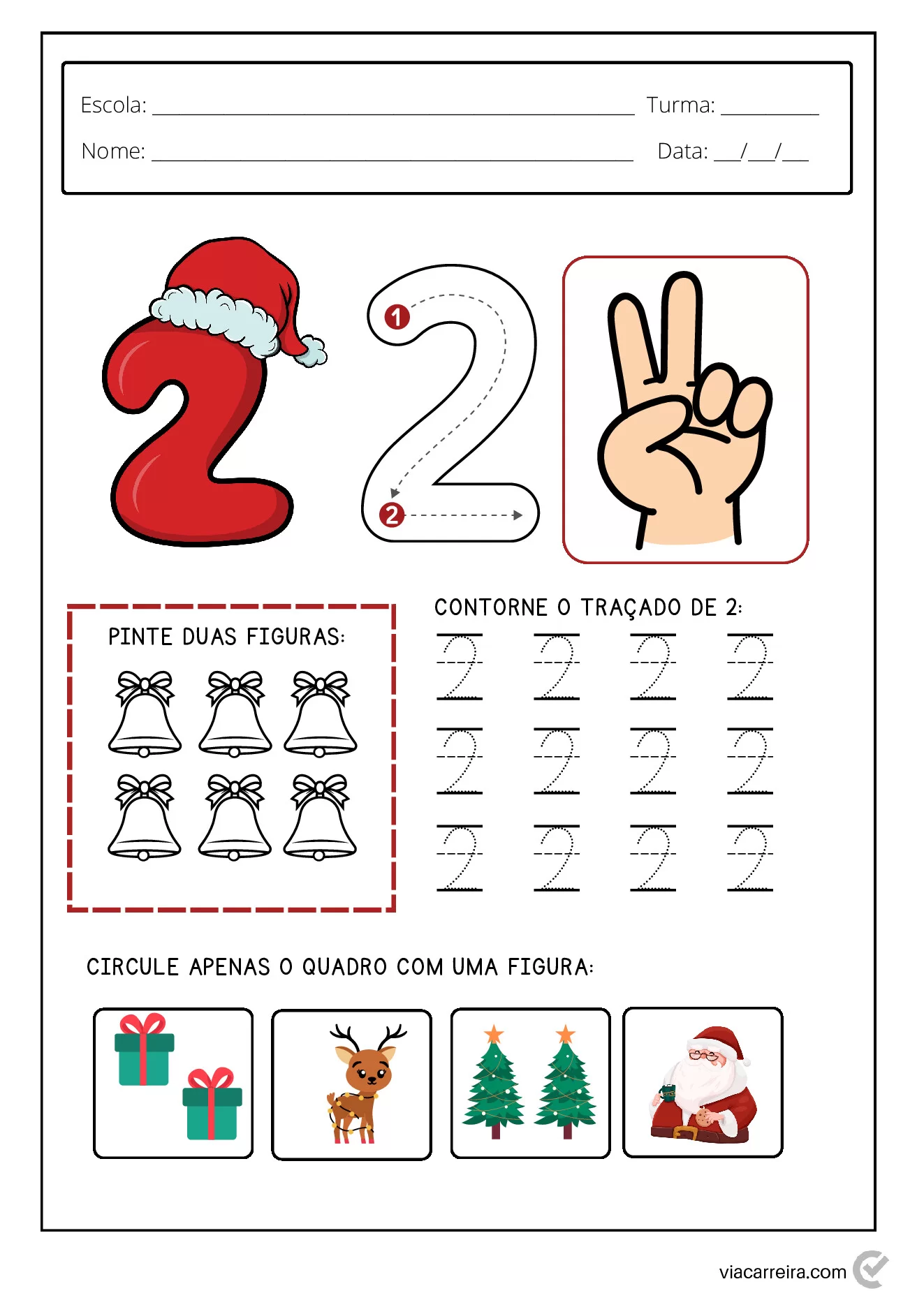 Atividades de números para o Natal em PDF — p3 | Ensino Já atividades para educação infantil (ensinoja.com)