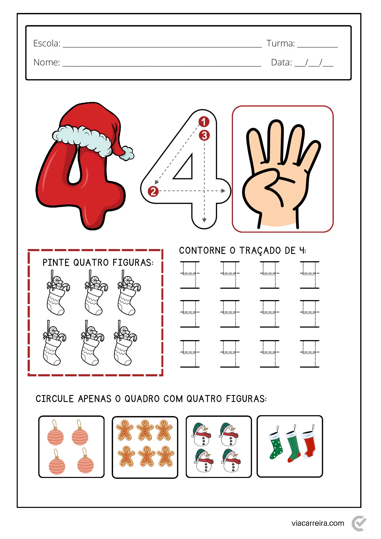 Atividades de números para o Natal em PDF — p5 | Ensino Já atividades para educação infantil (ensinoja.com)