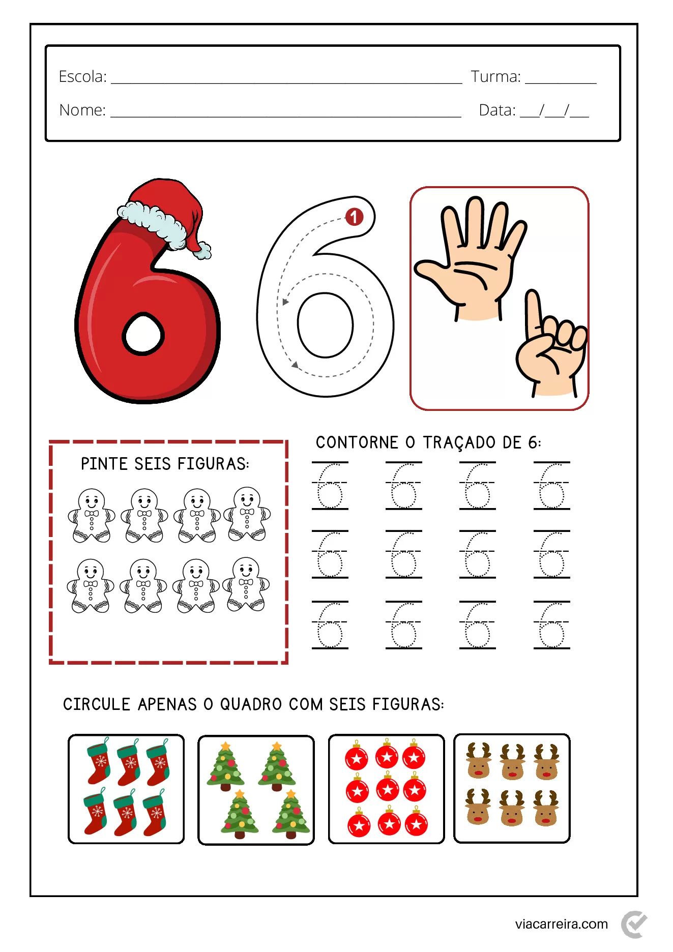 Atividades de números para o Natal em PDF — p7 | Ensino Já atividades para educação infantil (ensinoja.com)