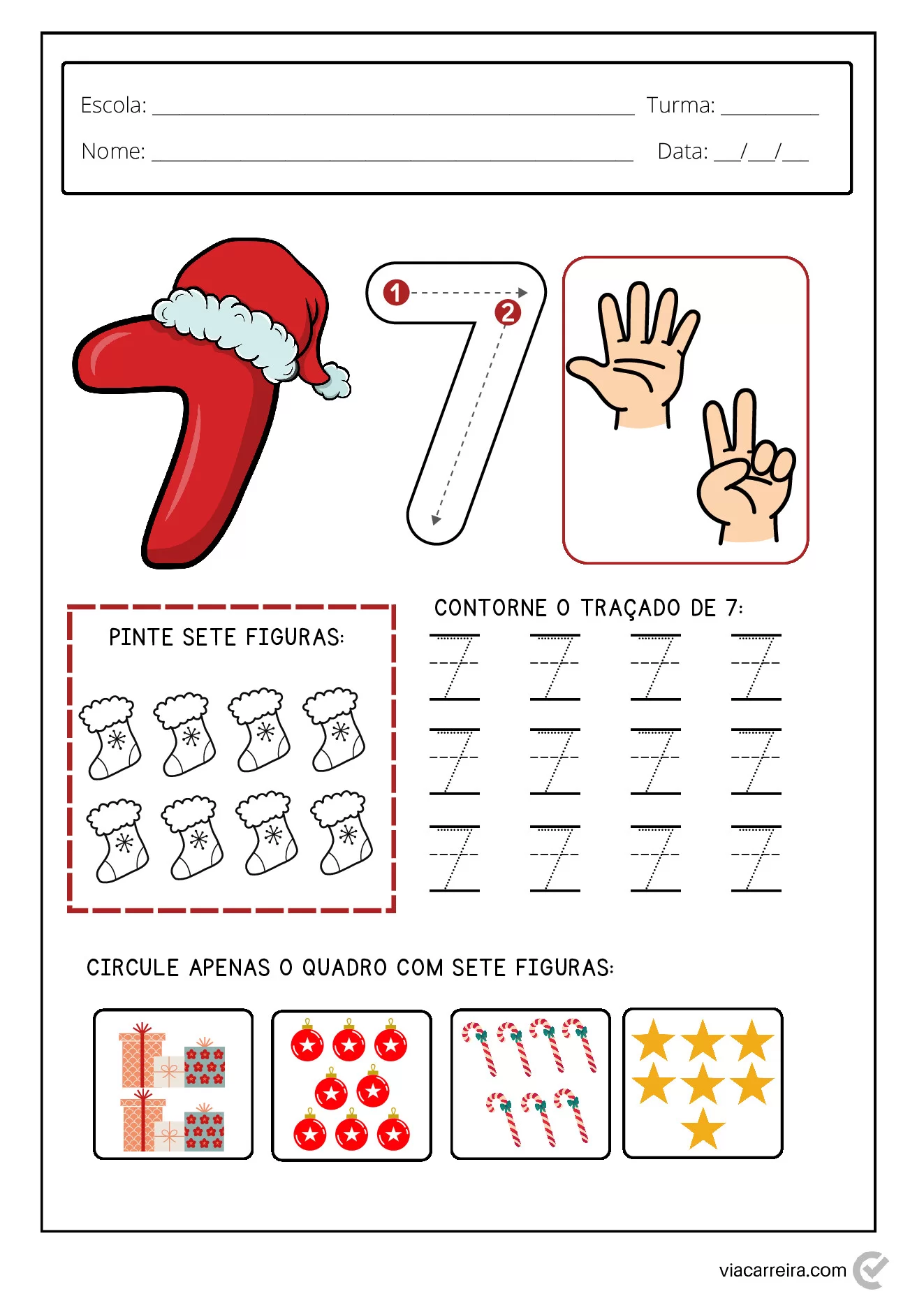 Atividades de números para o Natal em PDF — p8 | Ensino Já atividades para educação infantil (ensinoja.com)