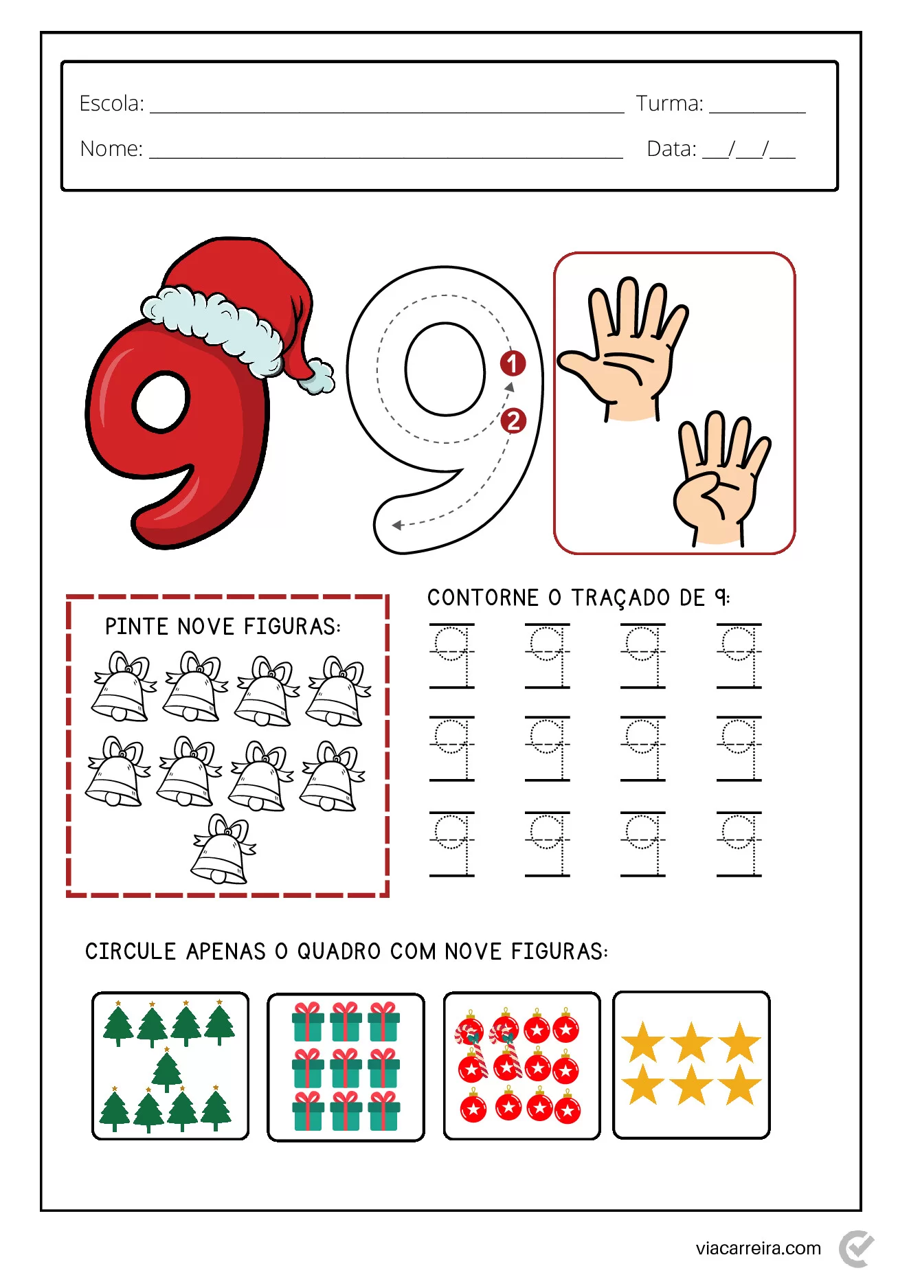 Atividades de números para o Natal em PDF — p10 | Ensino Já atividades para educação infantil (ensinoja.com)