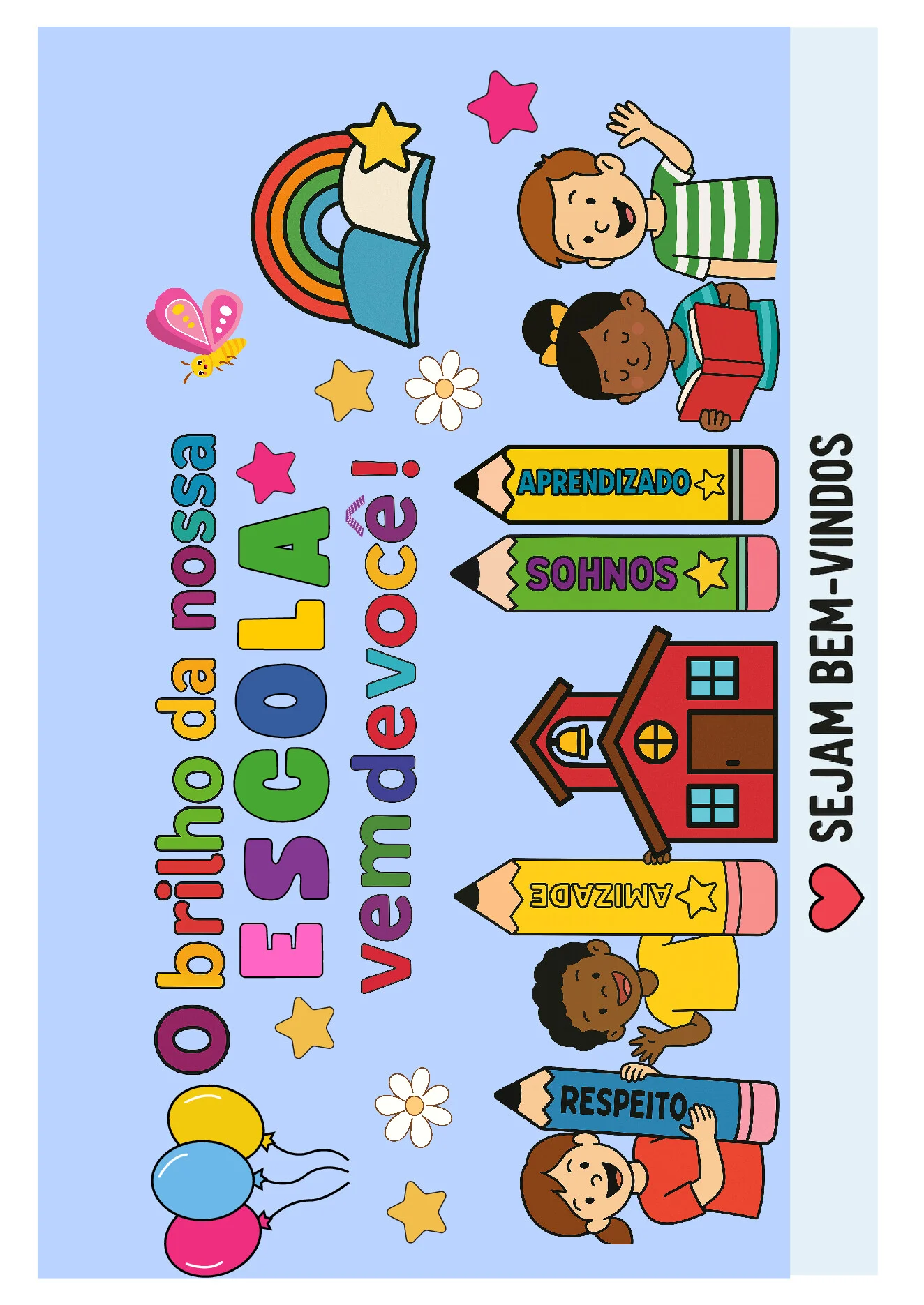 Painel volta às aulas para imprimir: bem-vindos — p1 | Ensino Já atividades para educação infantil (ensinoja.com)